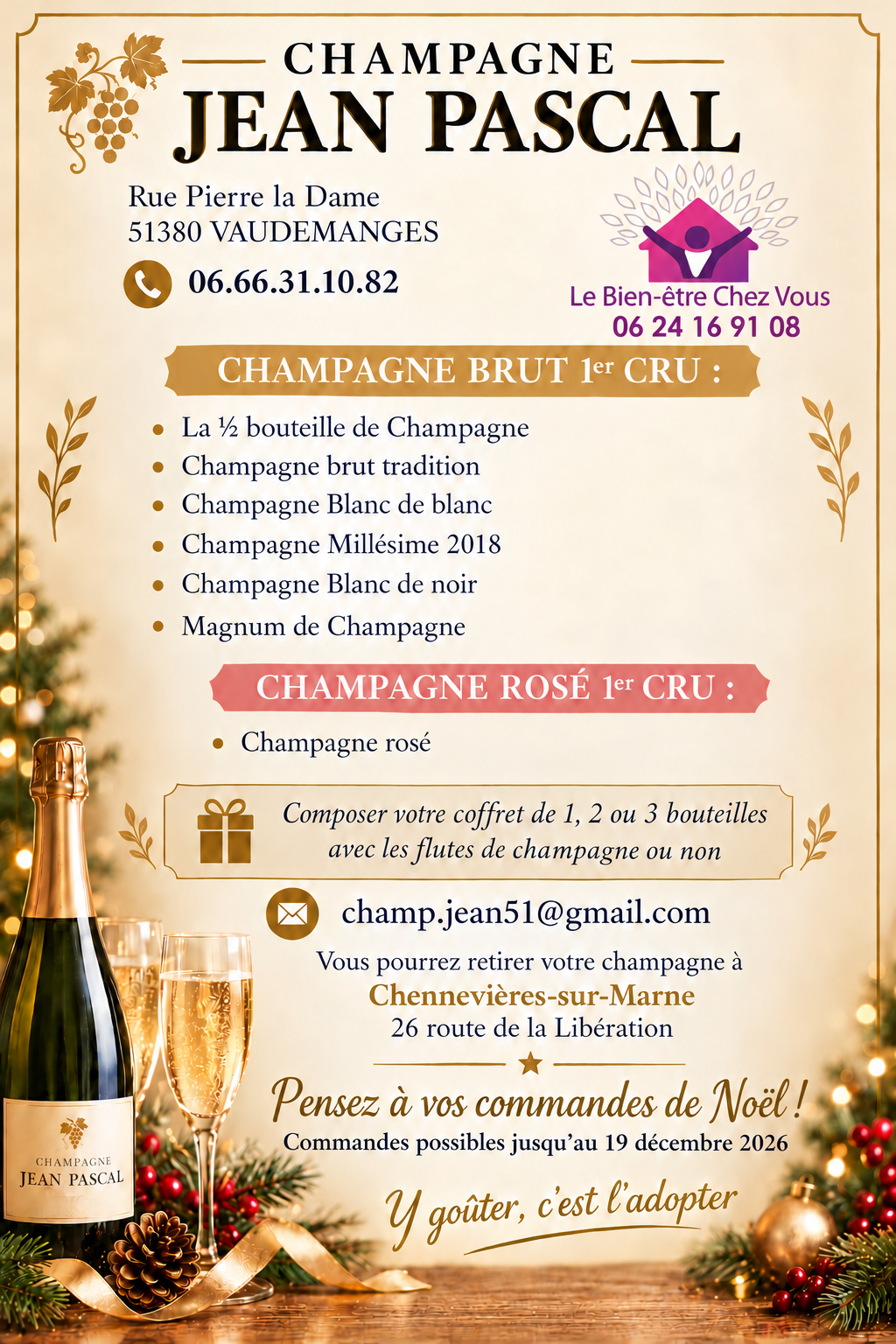 Champagne Jean Pascal : des coffrets pétillants pour Noël 2026